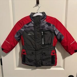 London Fog 4T Ski Jacket Red Gray Black Camo Winter Coat Puffer Xtreme Sport Boy